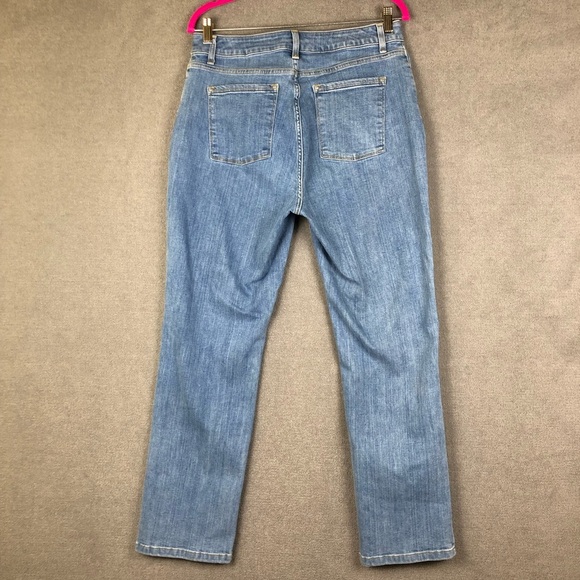 LL Bean Women’s Blue Denim Stretch Classic Fit Straight Leg jeans size 12R - Picture 3 of 8